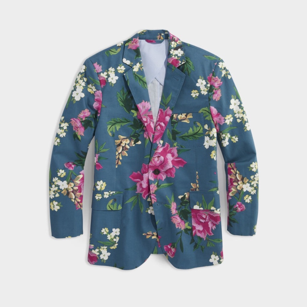 Men’s Kentucky Derby/Oaks Cotton-Linen Floral Blazer